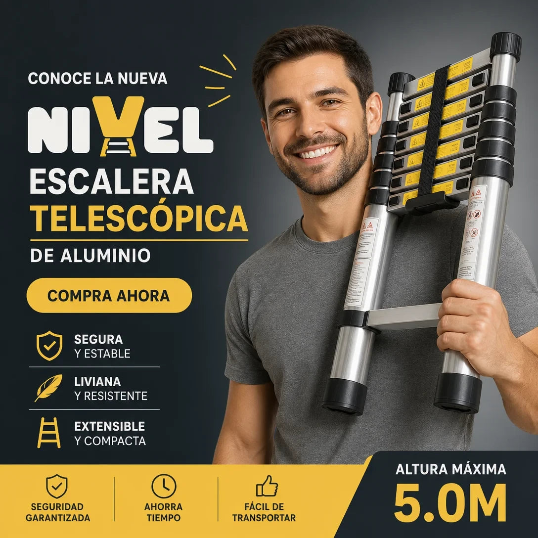Escalera Telescópica de 16 Peldaños